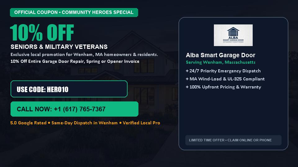 10% OFF Senior, Military & First Responder Discount in Wenham, MA - Alba Smart Garage Door
